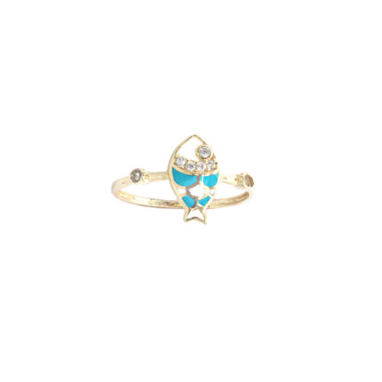 ANILLO DE PEZ DAMA ORO 10K #7